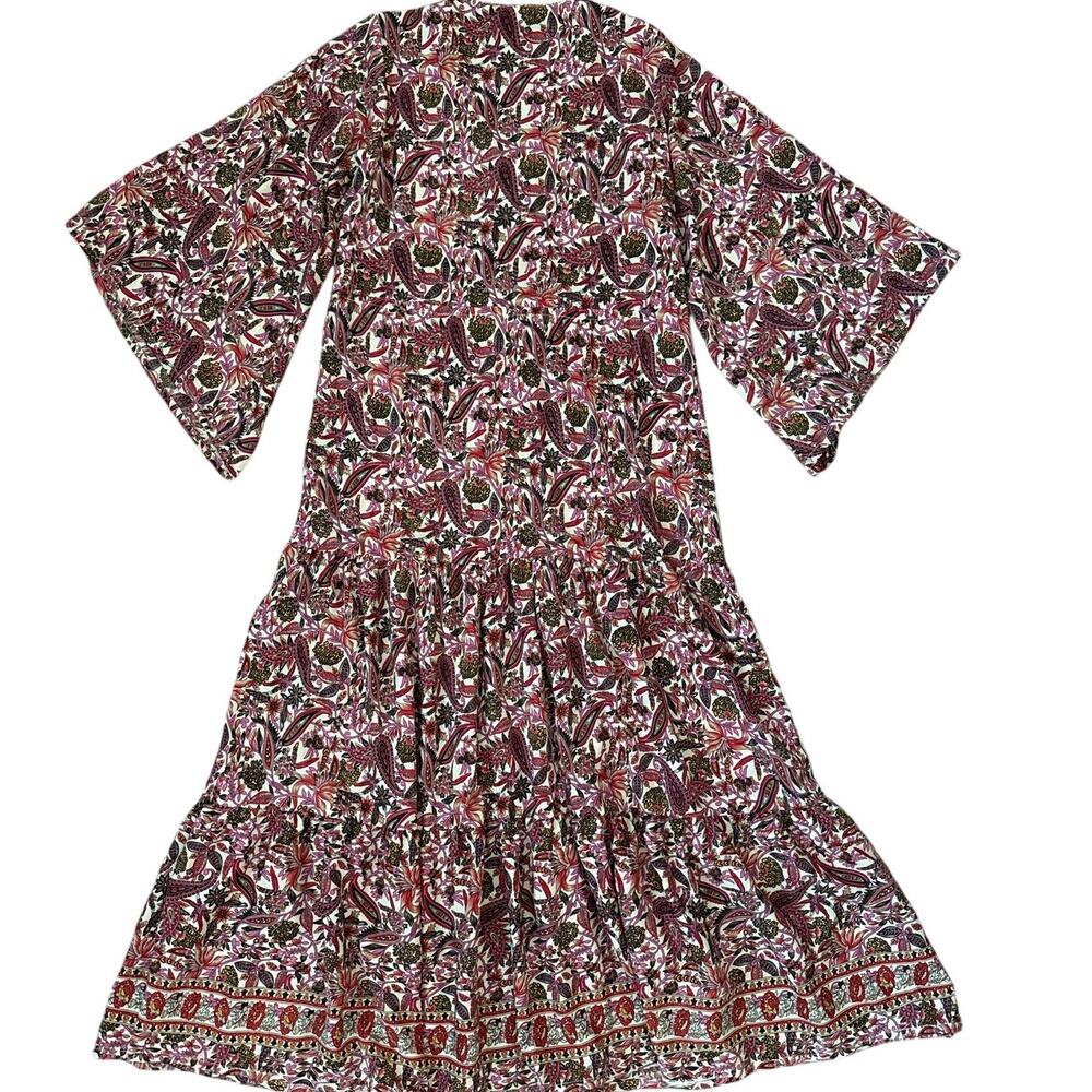 Anthropologie Boemo Boho V-Neck Floral Bell Sleeve Maxi Dress Size Medium - Picture 5 of 9